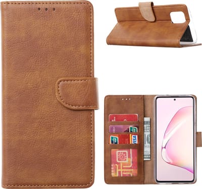 Hoesje Geschikt Voor Samsung Galaxy A41 Portemonnee Hoesje - Bruin