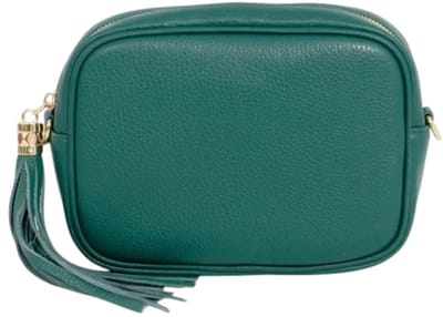 Pavone Leren Camera Tas Tassle - Trendy Leren Schoudertassen met kwastje - Goud beslag - Italiaans Leder - Pavone