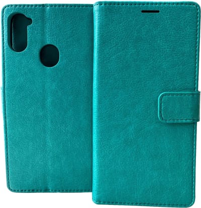 Bookcase Geschikt voor: Samsung Galaxy A11 - Mintgroen - portemonnee hoesje