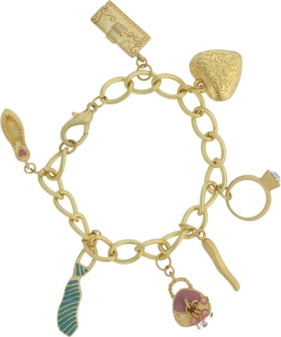 Behave - Goudkleurige armband met bedels - Speelse retrolook