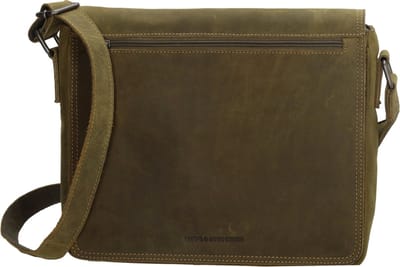Hide & Stitches Idaho Schoudertas - 100% Leer - Olijfgroen