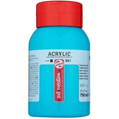 Peinture acrylique - Vert Turquoise - 661 - Pot de 750 ml - Talens Art Creation vert