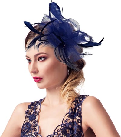 Elegante Net Haar Fascinator Clip voor Dames – Perfecte Hoofdband voor Bruiloften, Feestjes en Speciale Gelegenheden, Accessoires voor Dames (Marineblauw)