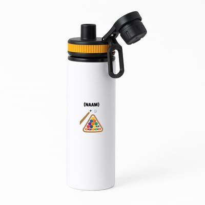Hacebo® - Biljart met eigen naam waterfles met draaidop oranje - Biljart - Biljarter - Sport - water fles - 850ML