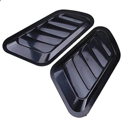 Decoratieve Ventilatierooster Cover - Luchtstroominlaat Kap - Auto Stylen - Zelfklevende Installatie - 32 x 18 x 4 cm - Zwart