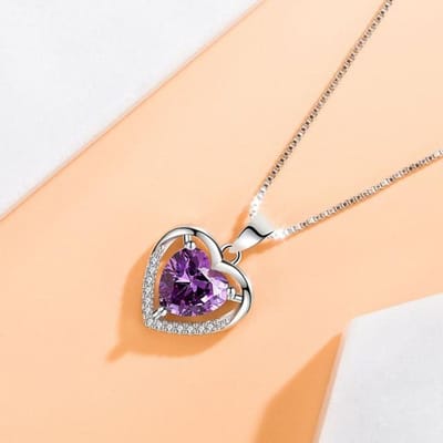 Nieuwe 925 Sterling Zilver Dames Ketting Mode Eeuwig Hart Hanger Hoge Kwaliteit Zirkonia Sleutelbeenkettinkje Sieraden Lengte 45cm white