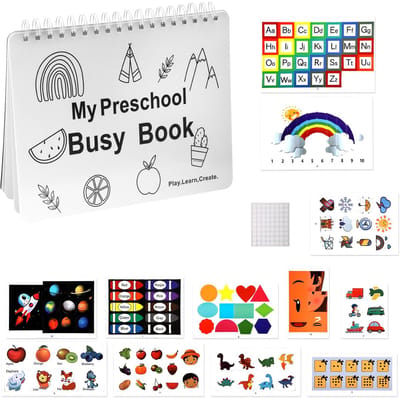 Print Book for Preschoolers, Learning Activities for Preschoolers Pressure Book for Toddlers Educational Learning Toys Activity Books Christmas Gifts Birthday Gifts for Kids 3/4/5/6 Year Old