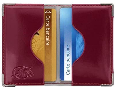 Hoesje met 2 bankkaarten, RFID-bescherming, 9,7 x 6,5 x 0,5 cm, Pruim