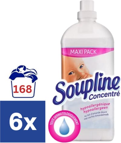 Soupline Hypoallergeen Wasverzachter - 6 x 650 ml 168 wasbeurten)
