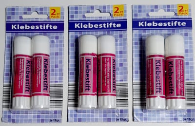 3 x2 kleefstiften in blister - roze - 2x 15 gram plakstiften - plakstift kleefstift - lijmstift - lijmstiften - pocket size - 6 lijmstiften