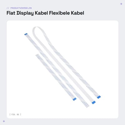 Dailygoods - Flat Display Kabel - Flexibele Kabel - 3 Stuks Set - 30 cm 50 cm 100 cm - Geschikt voor Camera Module - Hoogwaardige Kwaliteit