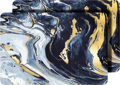 Kurk placemats - Tafelonderleggers decoratief - Elegant dineren - Hittebestendig antislip - 305 x 457 cm - Marineblauw goud