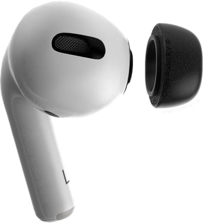 Foam eartips geschikt voor Airpods Pro (2) - zwart - 6× Medium - zachte memory foam opzet oortjes - foamigo®