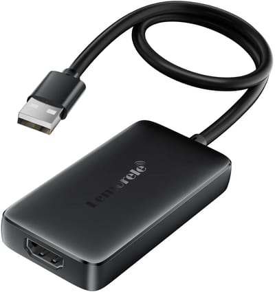Lemorele HD50 USB-A naar HDMI Adapter – 4K 60Hz – Externe Monitor – Zwart