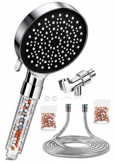 PolkaHome® Hogedruk Douchekop met Filter – Waterbesparende Douchekop met 6 Straalstanden – Anti-Kalk & Verhoogde Waterdruk – Universele Aansluiting