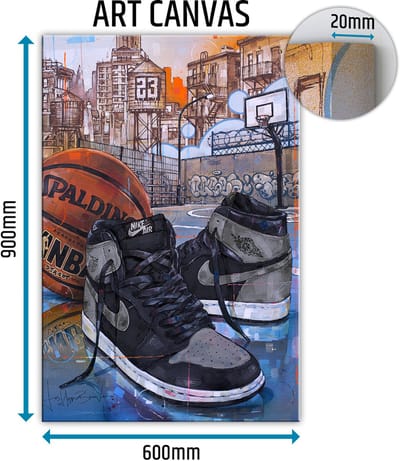 Sneaker canvas basketball shadow 1.0 60x90 cm