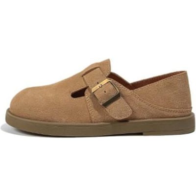 Nieuwe Damesmode Retro Ronde Neus Schoenen Zachte Zool Comfortabele Casual Schoenen Dames 40 brown