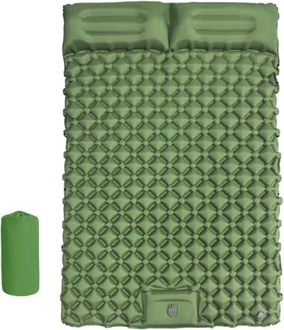 Dubbel Slaapmatje - Campingmatras - Buiten Overnachten - Met Ingebouwde Pomp - 190x120cm - Groen