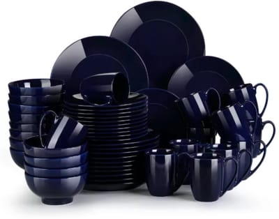 Artesano Serviesset Santivo - 48 delig - 12 persoons - Donkerblauw - Dinerborden - Bordenset - Diepe borden - Ontbijtborden - Servies - Keukenservies