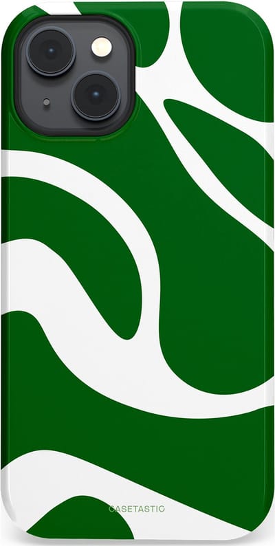 Casetastic Hoesje Geschikt voor Apple iPhone 14 Magsafe - Stijlvolle Beschermende Duo-layer Case - Groene Golven