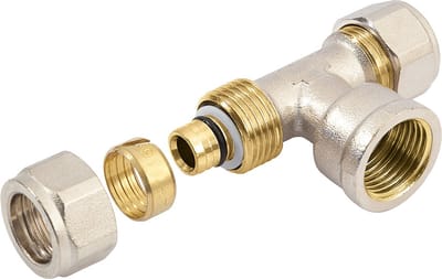 Bonfix - Alu-Knelfitting - T-koppeling verlopend - 2x alu-knel 1x bi. dr. - 20mm x 1/2 x16mm