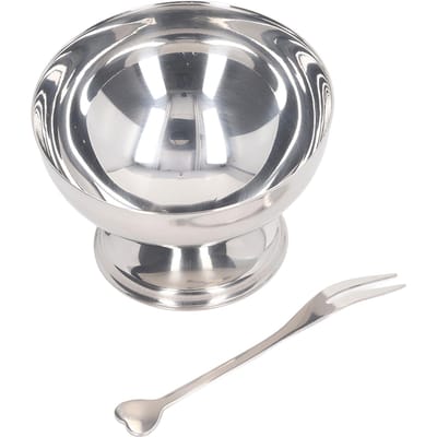 IJskom RVS Dessert Pudding Kommen Sundae Salade Serveerschaal Dipkom Trifle Proefkommetjes met Vork Type 2
