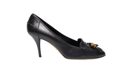 Gucci loafers met kwastjes en bamboe accenten in bruin leer