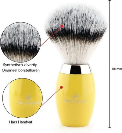 Klassiek geel supersynthetisch Scheerkwast voor mannen voor baard en snor Nat schoon scheren Perfect cadeau