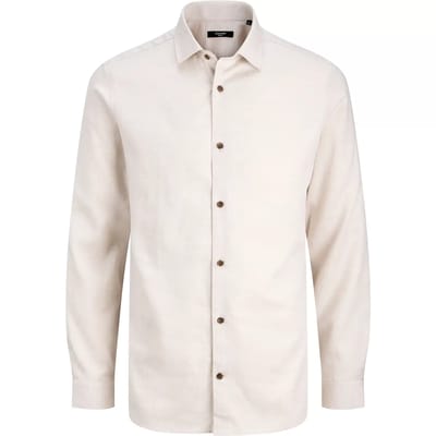 Jack & Jones Overhemd Jprblaparker Melange L/s Shirt Bf S 12287496 Silver Gray Mannen Maat - S