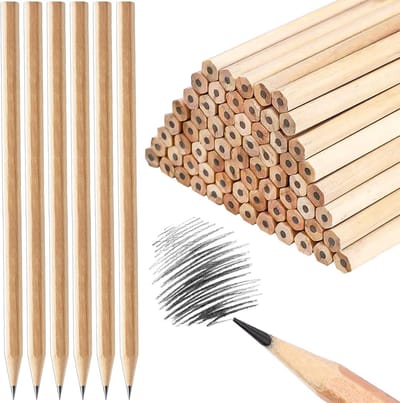 Potloodset 50 Stuks - Hexagonaal - Natuurlijke Hout - Ideaal voor Kinderen en Studenten - ShopVlot