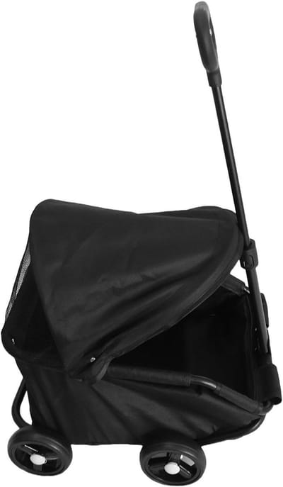 Huisdier Kinderwagen - Dierenbuggy - Comfortabel Reizen - Opvouwbaar Ontwerp - 58 x 37 cm - Zwart