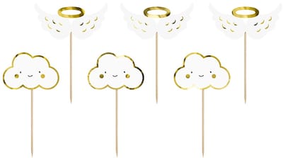 PartyDeco Cupcake Toppers Wolken & Vleugels Set/6