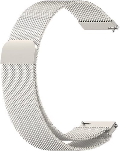 By Qubix - Geschikt voor Garmin bandje - Milanese bandje - Starlight / Sterrenlicht - Geschikt voor Garmin Vivoactive 3 - Smartwatch bandje 20mm