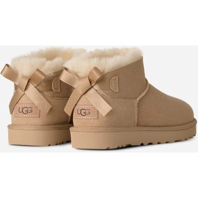 UGG® Ultra Mini Bailey Bow-laars in Beige, Maat 36, Wol