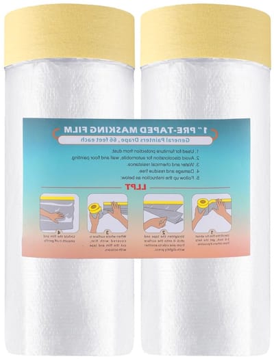 Adhesieve Tape en Drape Film voor Auto Schilderen, Meubels en Muren - 90 cm x 20 m, 2 Rollen, Groene Bescherming tegen Vervuiling, Washi Papier