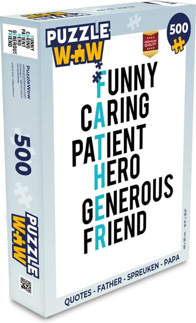 Puzzel Quotes - Father - Spreuken - Papa - Legpuzzel - Puzzel 500 stukjes - Vaderdag cadeautje - Cadeau voor vader en papa