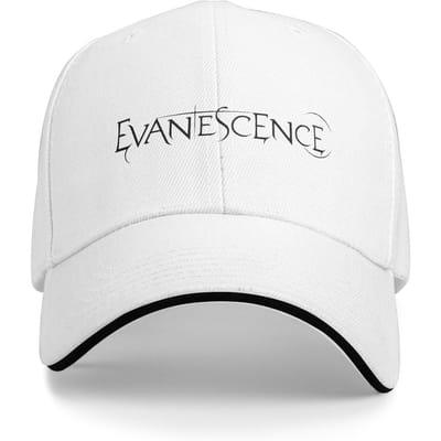 Evanescence Groupe de Rock Sandwich Casquettes Hommes Femmes, Casquette Hip-Hop Casquette de Course Réglable Polyester Casquette de Baseball Été One Size white