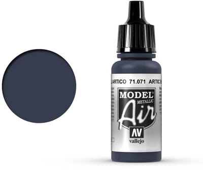 Vallejo Hobbyverf Acrylverf - 71071 Model Air Artic Blue - Metallic - Acryl Verf flesje - 17 ml