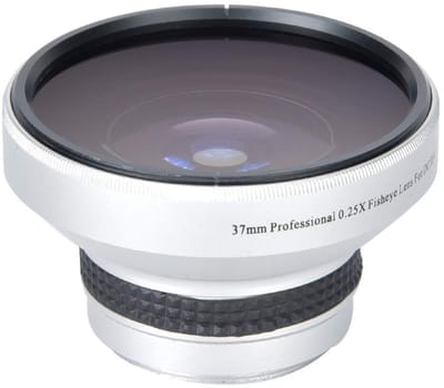 Dailygoods- Fisheye Lens 0,25x - Super Fisheye - Macro Lens 12,5x - Geschikt voor 37 mm - Aluminiumlegering - Lichtgewicht en handig in gebruik - Camera Lens