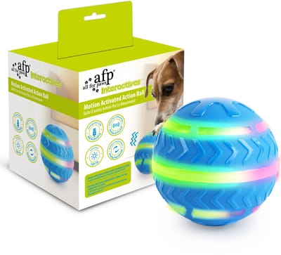 AFP Interactives Motion Activated Action Ball - Interactief Speelgoed voor Honden - Hondenbal - Hondenspeeltje met Bewegingssensor - USB Oplaadbaar