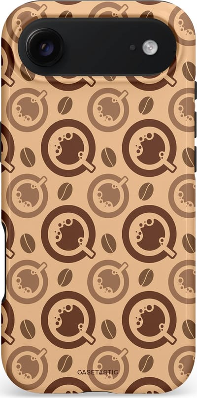 Casetastic hoesje geschikt voor Apple iPhone Air - MagSafe - Dubbellaagse bescherming - Cappuccino Ontwerp - Fashion Case - Taupe Perzik Donkergrijs