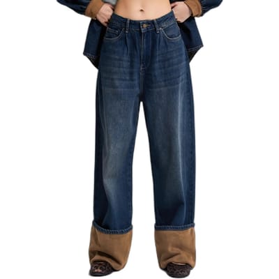 It's Basic - Baggy Mid Rise Jeans - Deep Sea