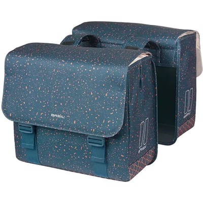 Basil Flair - Dubbele fietstas - 35L - Navy - Waterafstotend - Reflectiedetails