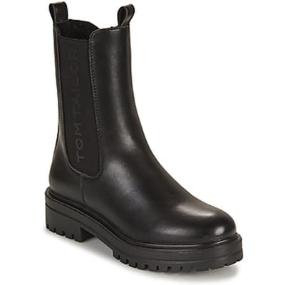 Tom Tailor - Gevoerde Chelsea-laarzen - Maat 36 - black