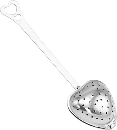 Stainless steel theezakje met hartvormige lepel en filter - Perfect voor losse thee, infuser en strainer