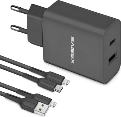 20W Power Adapter met 2 Poorten en 2x geschikt voor Apple Lightning Kabels - 1 Meter