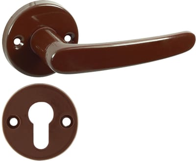Domino ECONOM-R - Deurklink met cilinderrozet - Bruin - Rond - Voor binnendeur - Aluminium - Complete set