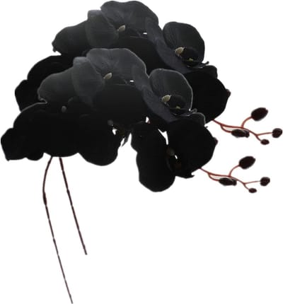 8 Heads Faux Black Orchid, 40" Bouquets met 2 Stelen Phalaenopsis - Duurzame Nepbloemen voor Thuisdecoratie en Kantoorinrichting