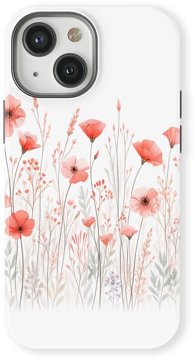 Bloemen Design Hoesje geschikt voor iPhone 13 Mini | Flower Print Tough Case met Mag | Shockproof | Bloemen Motief Backcover geschikt voor iPhone 13 Mini Blush Border