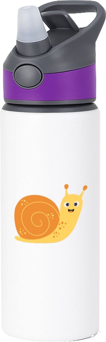 Hacebo® - Slakken waterfles met rietje paars - Insecten - Dieren liefhebbers - dieren - weekdieren - water fles - 650ML